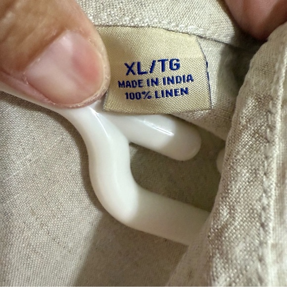 Tommy Bahama Cream Button Down linen Shirt - Picture 3 of 7